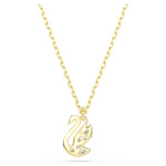 Swan pendant Mixed cuts, Swan, White, 18K gold finish